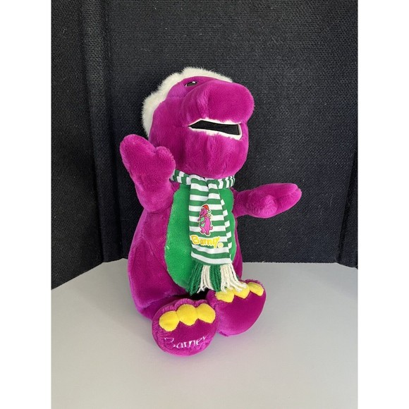 1992 Plush Barney 16"  Tall Purple Dinosaur Lyons Stuffed Animal Large - Picture 1 of 8